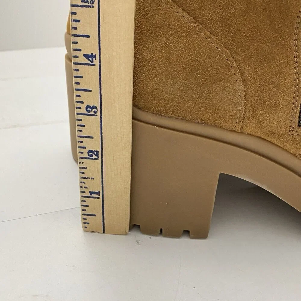 Steve Madden Jaydin-F Brown Suede Platform Boots Women's size 9.5M side zipper